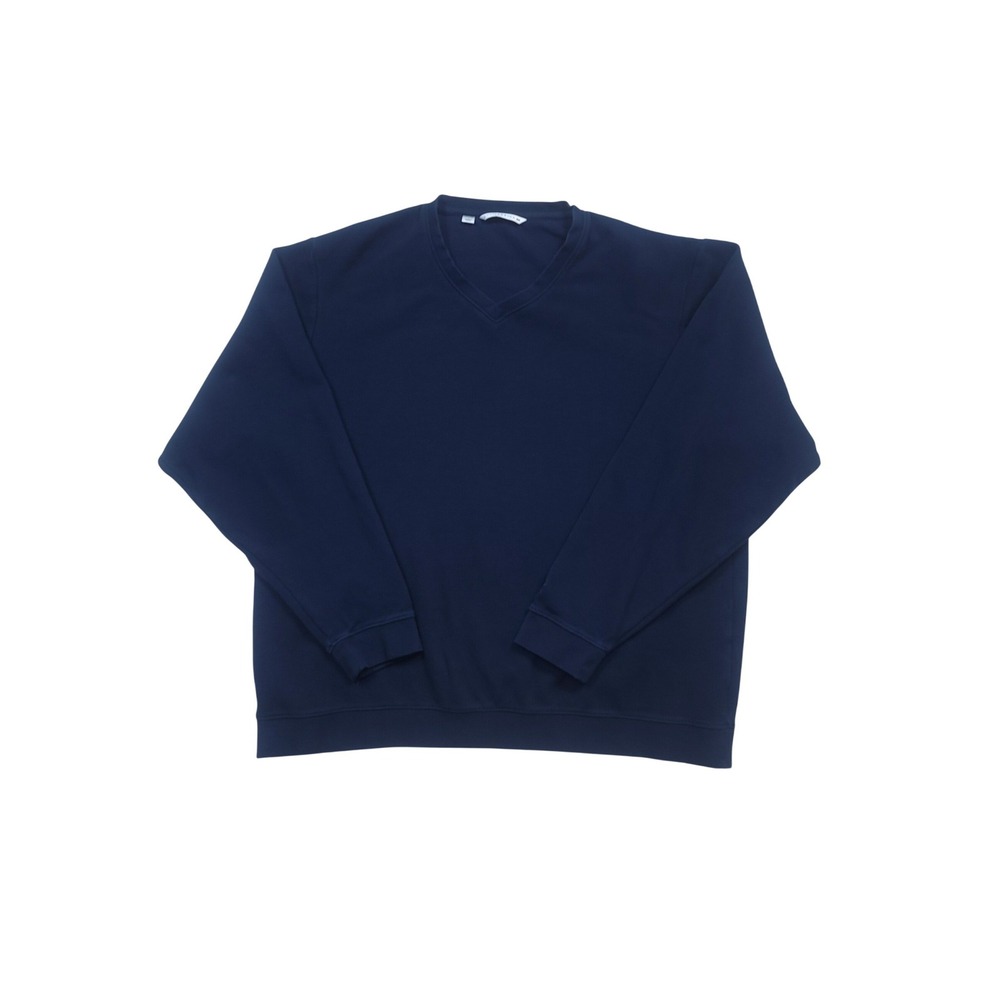 Cutter & Buck Sweatshirt Mens XXL Navy Blue V-Neck Cotton Pullover